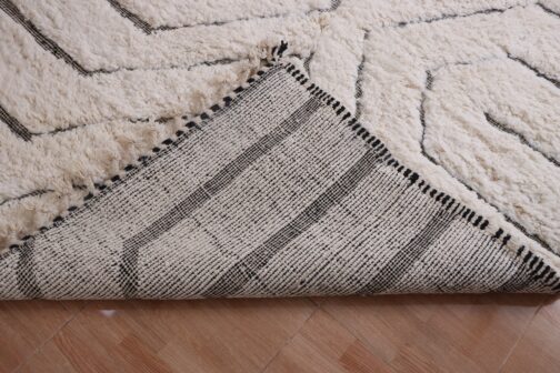 Beni Ourain Rug, Authentic Moroccan Rug, Berber Carpet, Handmade Wool BOR-09 - Image 3