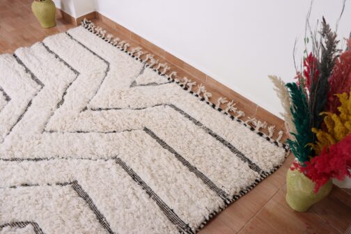 Beni Ourain Rug, Authentic Moroccan Rug, Berber Carpet, Handmade Wool BOR-09 - Image 2