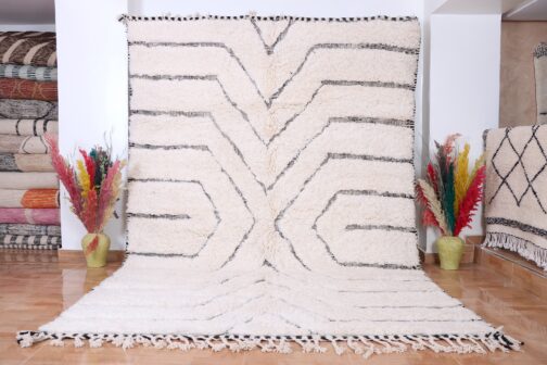 Beni Ourain Rug, Authentic Moroccan Rug, Berber Carpet, Handmade Wool BOR-09