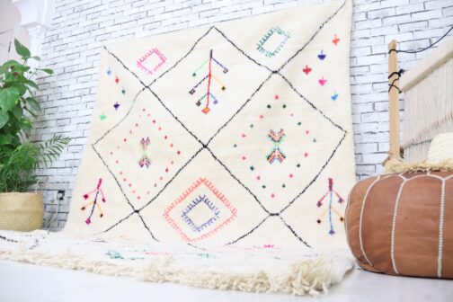 Beni Ourain Rug, Authentic Moroccan Rug, Berber Carpet, Handmade Wool BOR-12 - Image 4