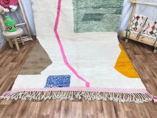 Beni Ourain Rug, Authentic Moroccan Rug, Berber Carpet, Handmade Wool BOR-20