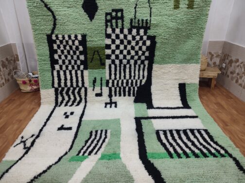Beni Ourain Rug, Authentic Moroccan Rug, Berber Carpet, Handmade Wool BOR-21