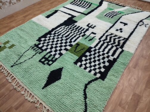 Beni Ourain Rug, Authentic Moroccan Rug, Berber Carpet, Handmade Wool BOR-21 - Image 2