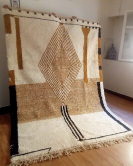 Beni Ourain Rug, Authentic Moroccan Rug, Berber Carpet, Handmade Wool BOR-22