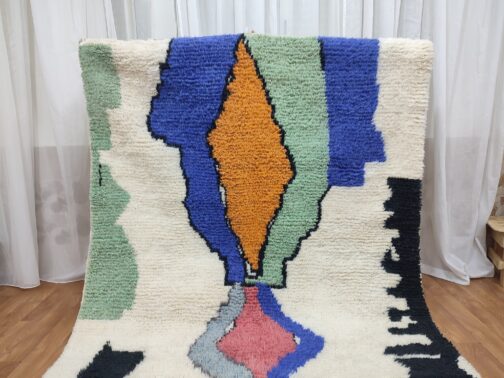 Beni Ourain Rug, Authentic Moroccan Rug, Berber Carpet, Handmade Wool BOR-25
