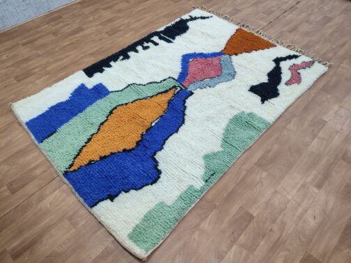 Beni Ourain Rug, Authentic Moroccan Rug, Berber Carpet, Handmade Wool BOR-25 - Image 4