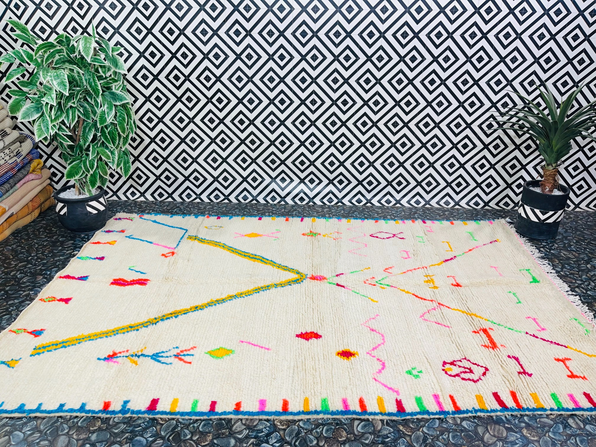 Beni Ourain Rug, Authentic Moroccan Rug, Berber Carpet, Handmade Wool BOR-31 - Image 3