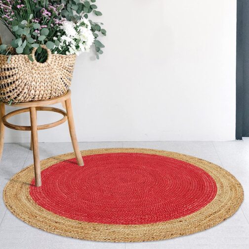 Handmade Round Jute Area Rug, Natural Jute Braided Custom Rugs RJR-32 - Image 4