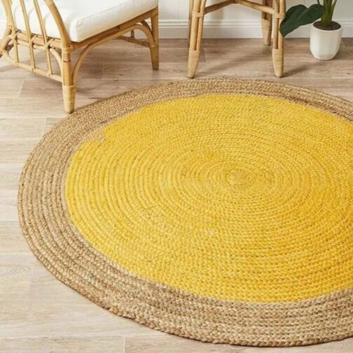 Handmade Round Jute Area Rug, Natural Jute Braided Custom Rugs RJR-34