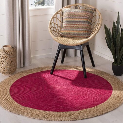 Handmade Round Jute Area Rug, Natural Jute Braided Custom Rugs RJR-33