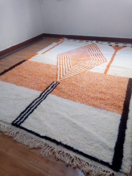 Beni Ourain Rug, Authentic Moroccan Rug, Berber Carpet, Handmade Wool BOR-15 - Image 2