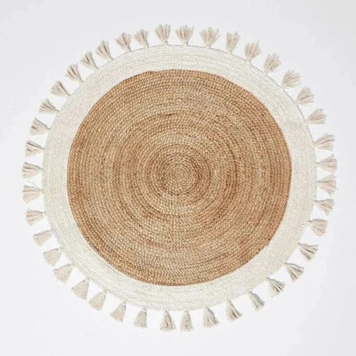 Handmade Round Jute Area Rug, Natural Jute Braided Custom Rugs RJR-05