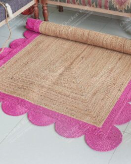 Indian Handwoven Jute Area Rug, Natural Jute Braided Custom Rugs Multi Size JR-11