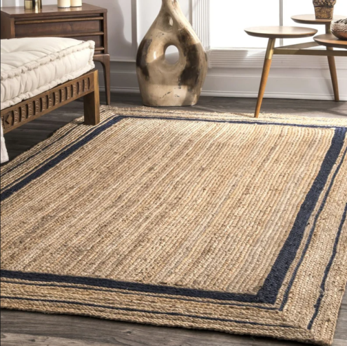Indian Handwoven Jute Area Rug, Natural Jute Braided Custom Rugs Multi Size JR-18