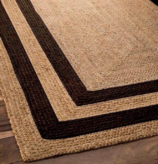Indian Handwoven Jute Area Rug, Natural Jute Braided Custom Rugs Multi Size JR-18 - Image 2