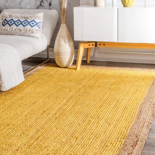 Indian Handwoven Jute Area Rug, Natural Jute Braided Custom Rugs Multi Size JR-32
