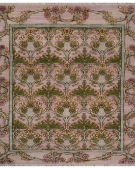 Hand Knotted Oushak Rug, Vintage Turkish Colorful Floral Rug OR136