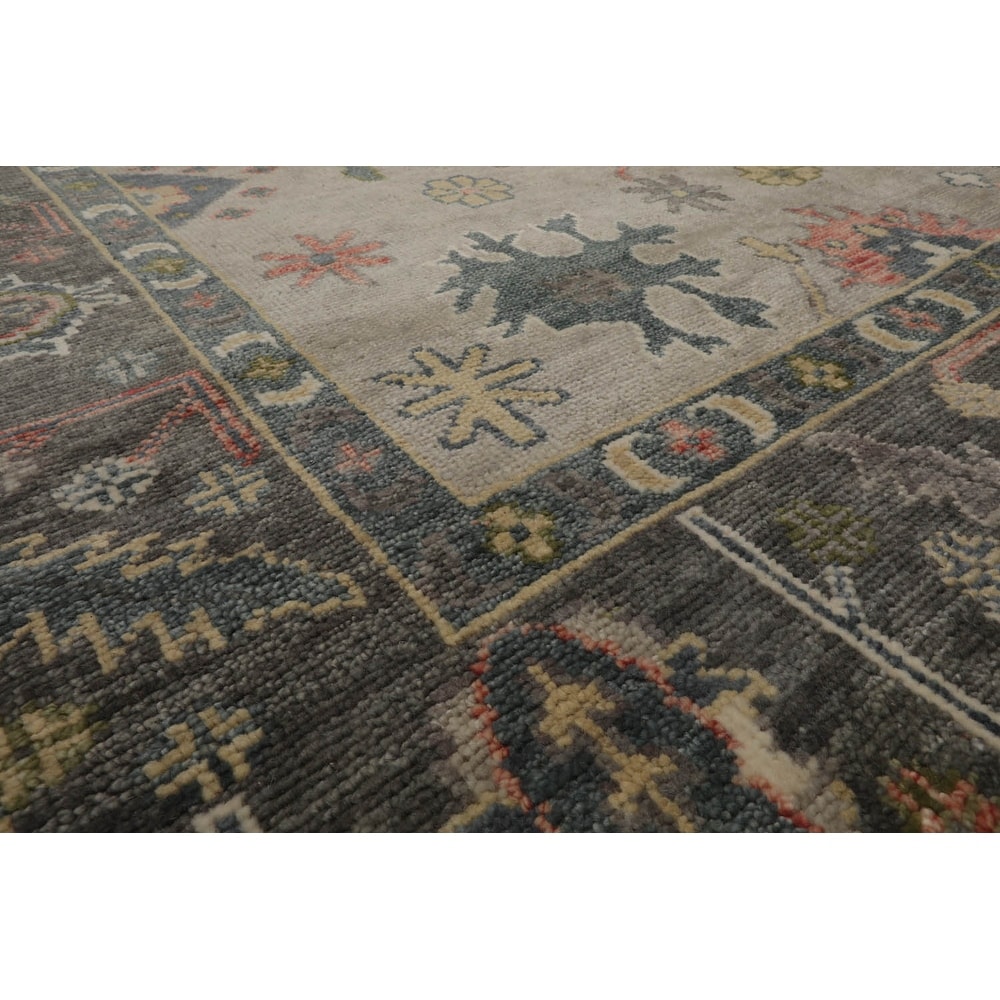 Hand Knotted Turkish Oushak Carpets, Vintage Turkish Colorful Floral Rug OR181 - Image 3