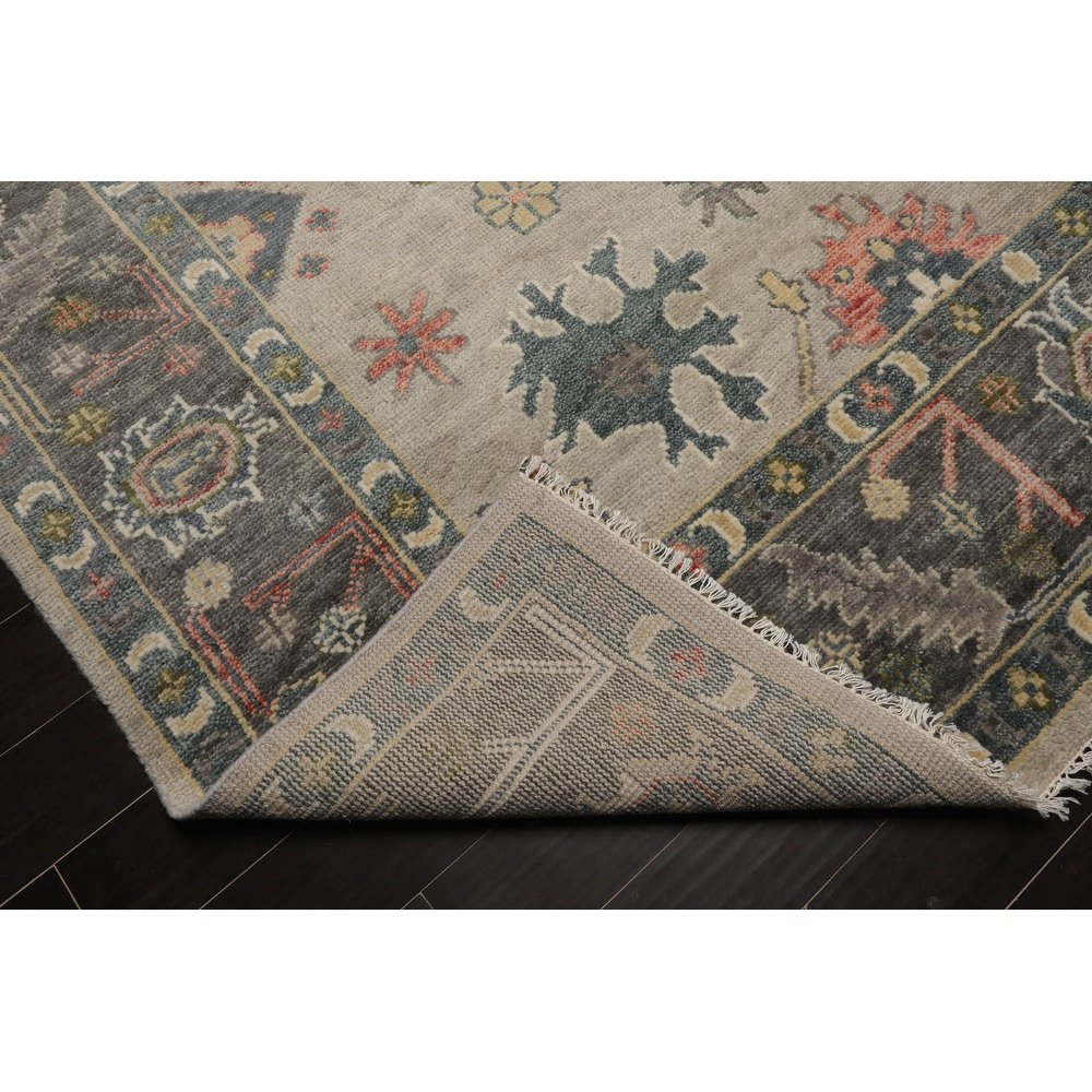 Hand Knotted Turkish Oushak Carpets, Vintage Turkish Colorful Floral Rug OR181 - Image 7