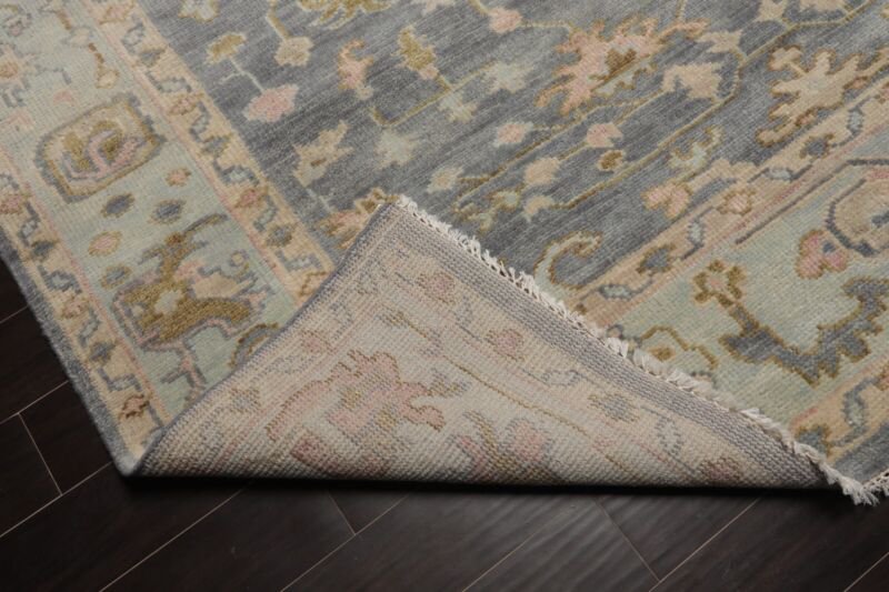 Hand Knotted Turkish Oushak Carpets, Vintage Turkish Colorful Floral Rug OR183 - Image 6