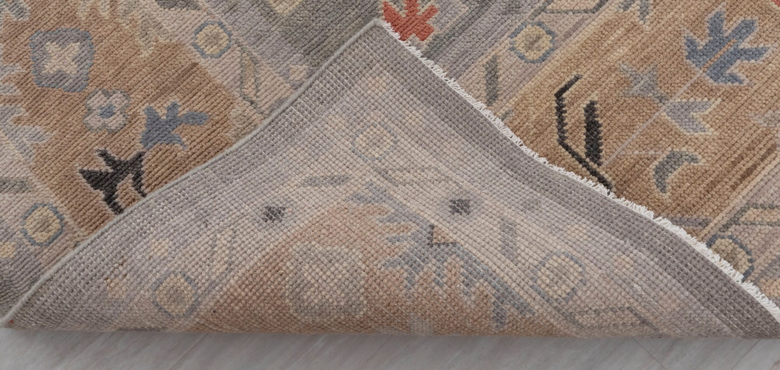 Hand Knotted Turkish Oushak Carpets, Vintage Turkish Colorful Floral Rug OR184 - Image 6