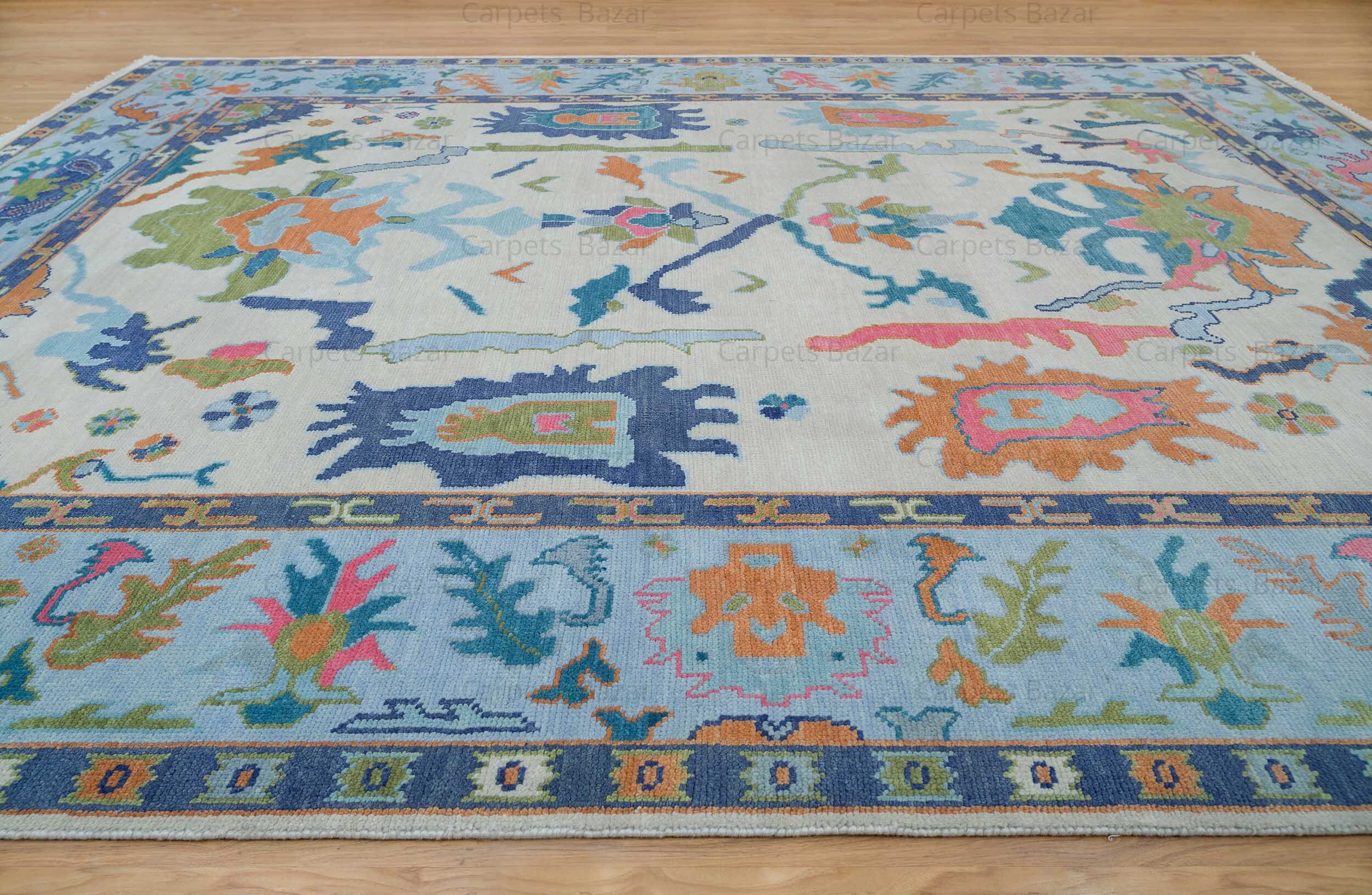 Square deals Floor Mat, Pastel Colors Unique Handmade Carpet, Turkish Style Oushak Rugs, Gypsy Area Rug Small Vintage Rug 17'' X 17''