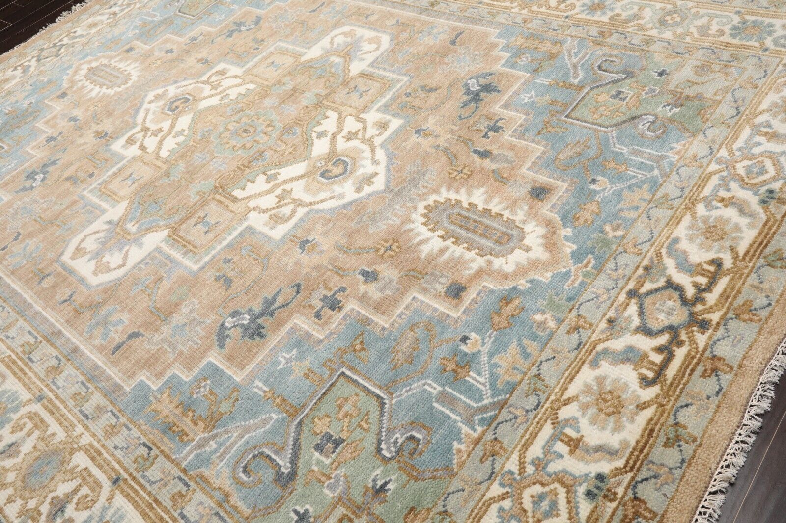 Hand Knotted Turkish Oushak Carpets, Vintage Turkish Colorful Floral Rug OR197 - Image 2