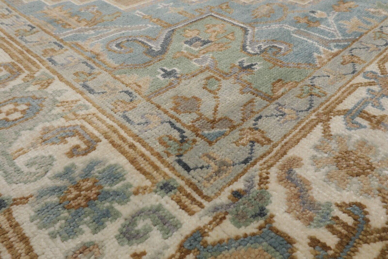 Hand Knotted Turkish Oushak Carpets, Vintage Turkish Colorful Floral Rug OR197 - Image 3