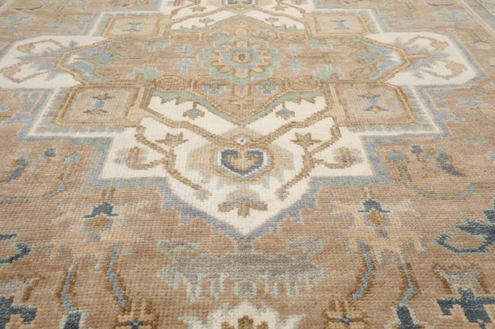 Hand Knotted Turkish Oushak Carpets, Vintage Turkish Colorful Floral Rug OR197 - Image 5
