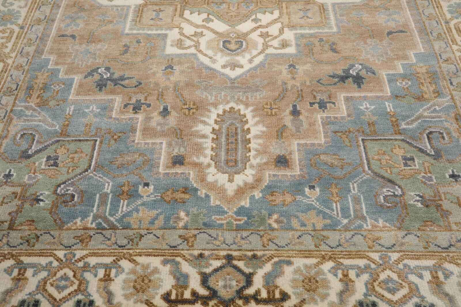 Hand Knotted Turkish Oushak Carpets, Vintage Turkish Colorful Floral Rug OR197 - Image 4