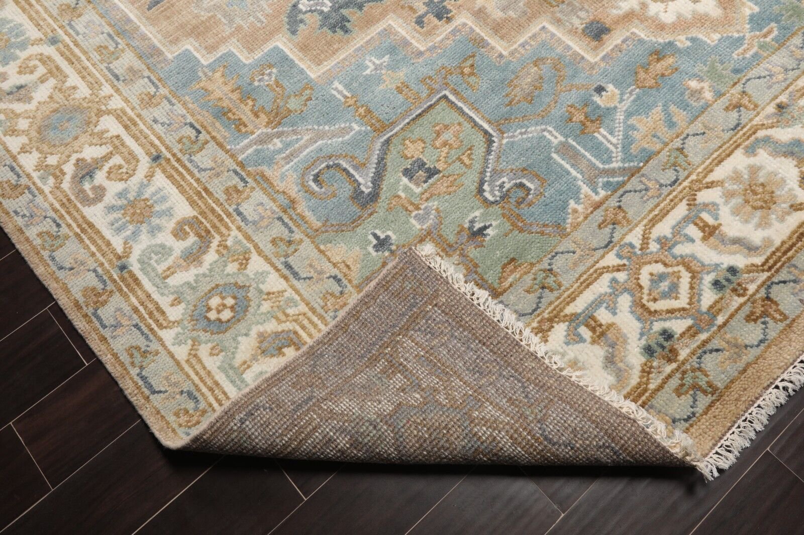 Hand Knotted Turkish Oushak Carpets, Vintage Turkish Colorful Floral Rug OR197 - Image 6