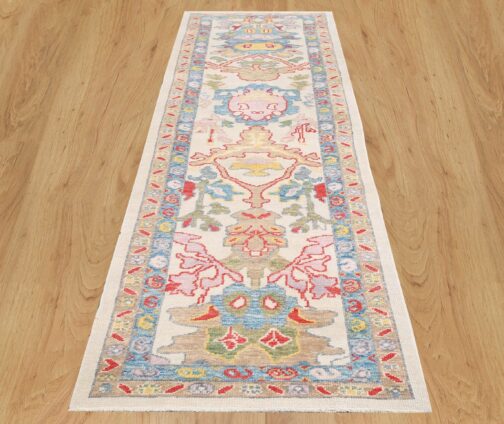 Colorful Runner Turkish Oushak Hand Knotted Wool Transitional Oriental Area Rug Multi-Size 01