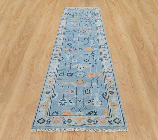 Turkish Oushak Runner Hand Knotted Wool Transitional Oriental Area Rug Multi-Size 02
