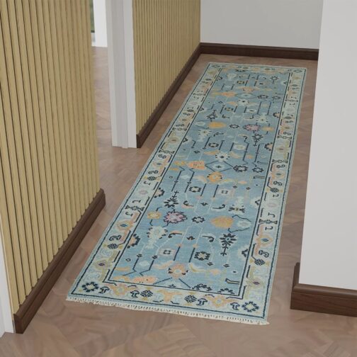Turkish Oushak Runner Hand Knotted Wool Transitional Oriental Area Rug Multi-Size 02 - Image 6