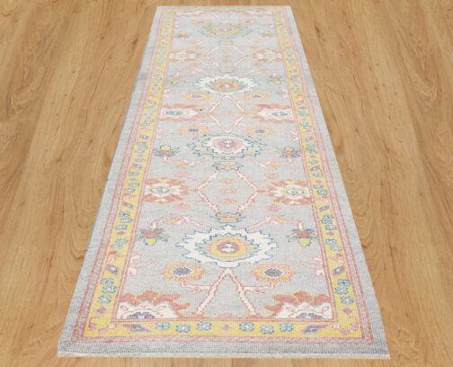 Turkish Oushak Runner Hand Knotted Wool Transitional Oriental Area Rug Multi-Size 10