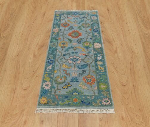 Turkish Oushak Runner Hand Knotted Wool Transitional Oriental Area Rug Multi-Size 12