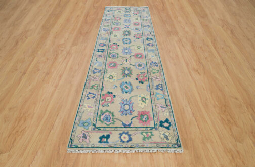 Turkish Oushak Runner Hand Knotted Wool Transitional Oriental Area Rug Multi-Size 03