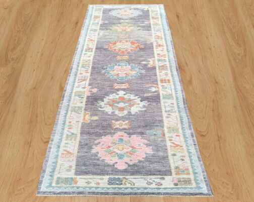 Turkish Oushak Runner Hand Knotted Wool Transitional Oriental Area Rug Multi-Size 09