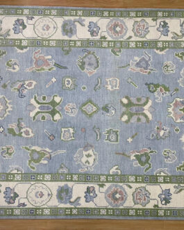 Hand Knotted Turkish Oushak Carpets, Vintage Turkish Colorful Floral Rug OR196