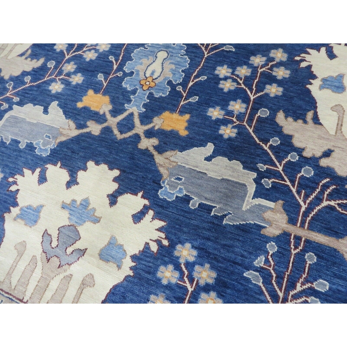 Hand Knotted Turkish Oushak Carpets, Vintage Turkish Colorful Floral Rug OR193 - Image 4