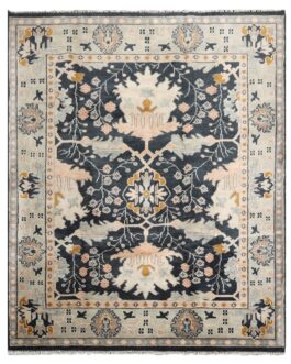 Hand Knotted Turkish Oushak Carpets, Vintage Turkish Colorful Floral Rug OR192