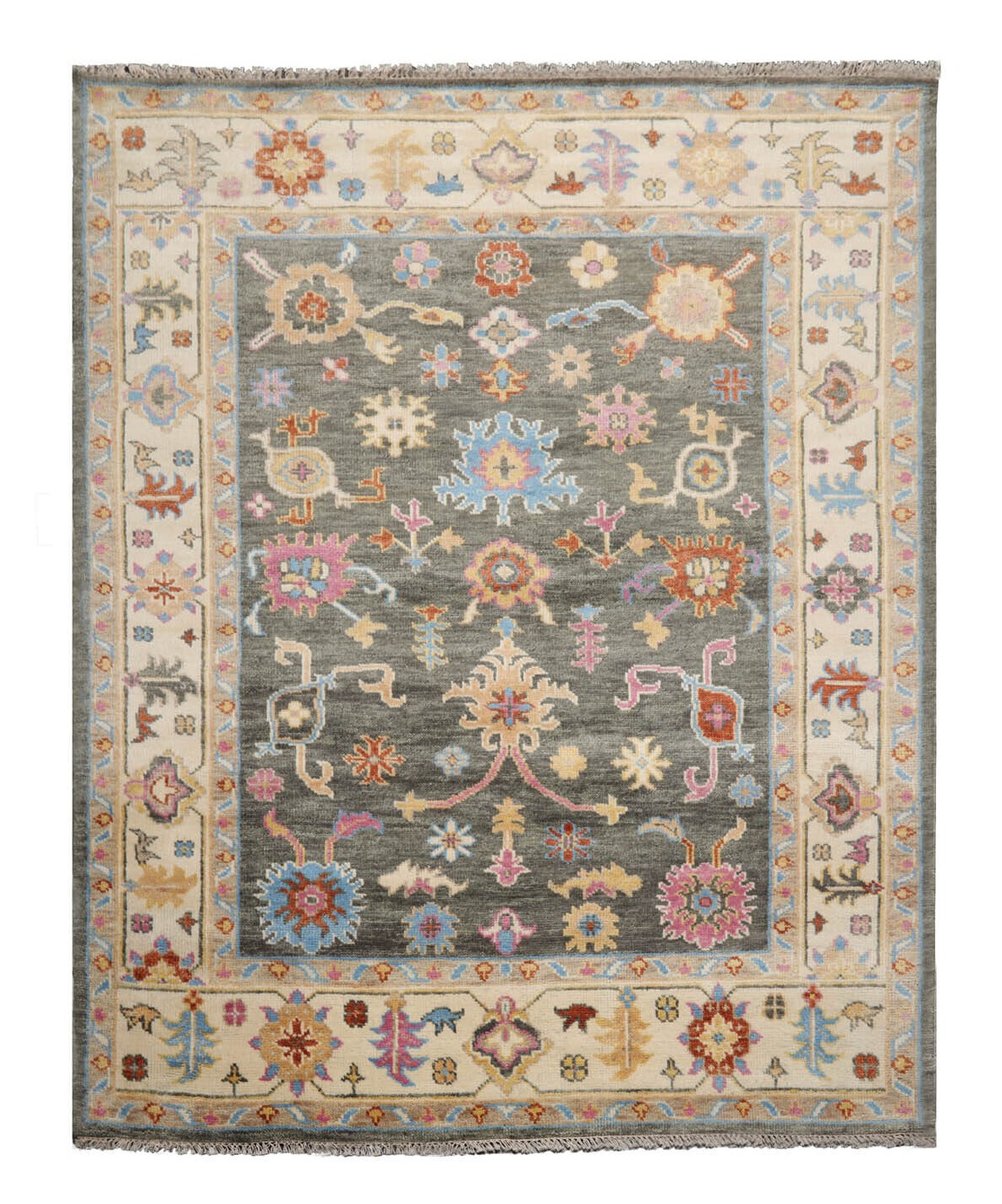 Vintage rug, floral design rug, turkish rug 6 x 8.7 ft Free Shipping oushak rug, shops livingroom rug, area rug, home decor rug, wool rug, MB3568