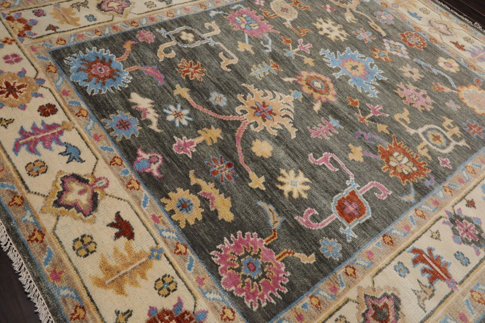 Square deals Floor Mat, Pastel Colors Unique Handmade Carpet, Turkish Style Oushak Rugs, Gypsy Area Rug Small Vintage Rug 17'' X 17''